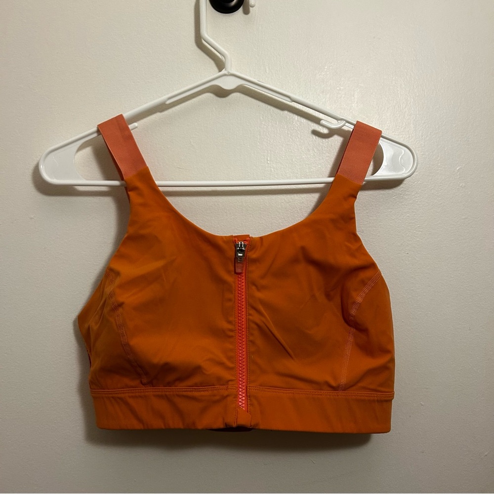 Women’s Outdoor Voices Orange Zip-Front Sports Bra